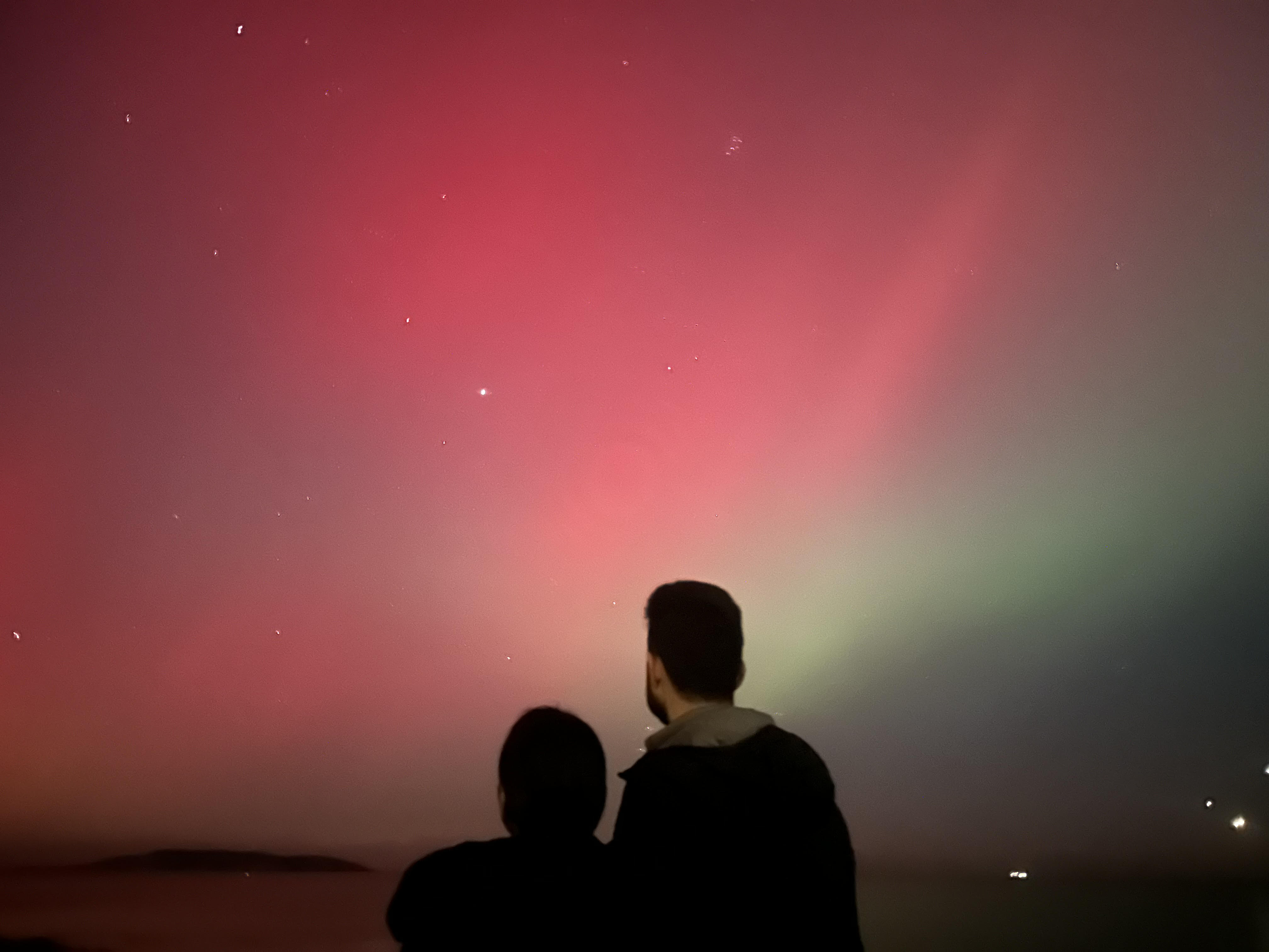 Rohan and Ritu at Donabate beach amid Northern lights